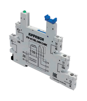 Монтажные колодки KIPPRIBOR PYF-011BE для 1-контактных реле в ультратонком корпусе серии SR