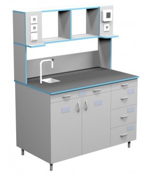 Стол пристенный для работы стоя со сливной раковиной СЛП-НВК-1200-КГ+ (1200×700×1600)